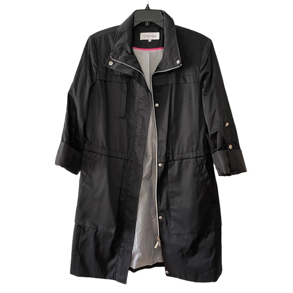 Calvin Klein Jackets & Blazers - Calvin Klein Woman’s Black Lightweight Raincoat Windbreaker Mid Length Jacket M